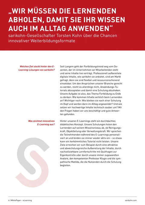 Seite 6 des Whitepapers: das Interview mit Torsten Kohn unter rotem Kopfband